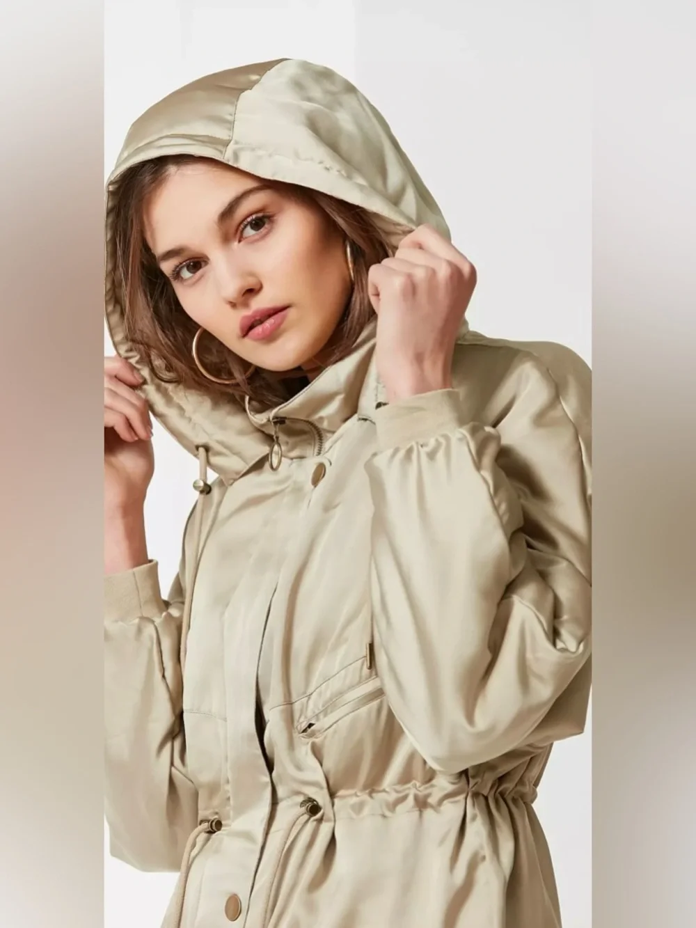 Urban Outfitters Mirabelle Satin Parka